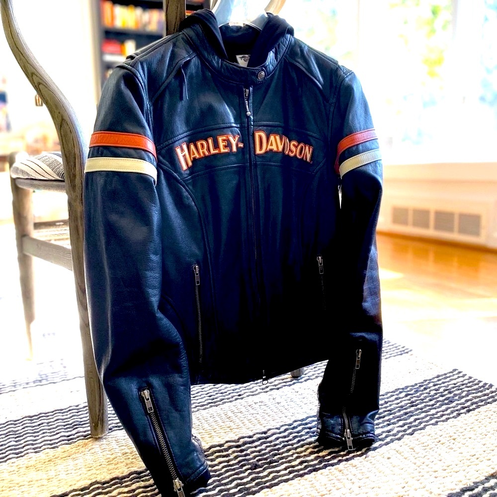 NWOT💣2-n-1🩶Harley Davidson💣Womans Leather Jacket w/Hooded Liner